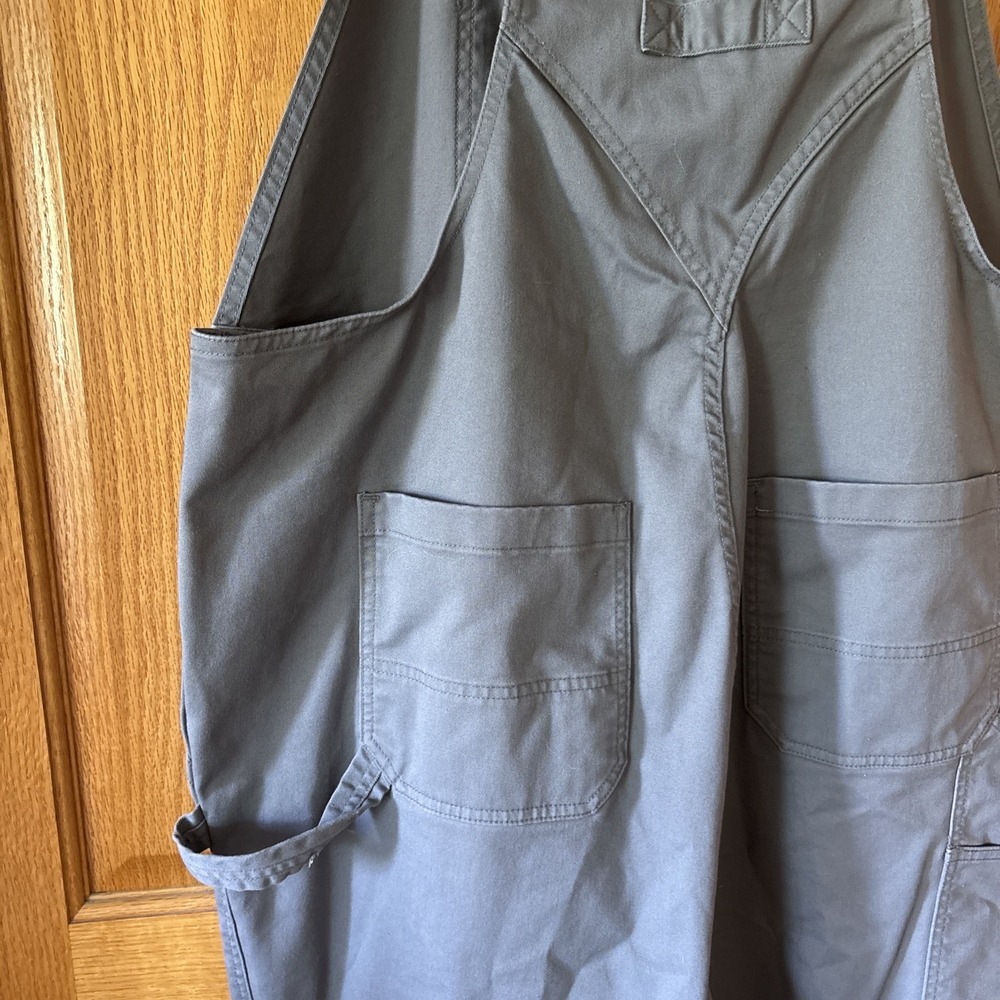 DULUTH TRADING 40 Grit Overalls Women XXL Gray Regular Flex Twill Bib Work - Picture 5 of 8